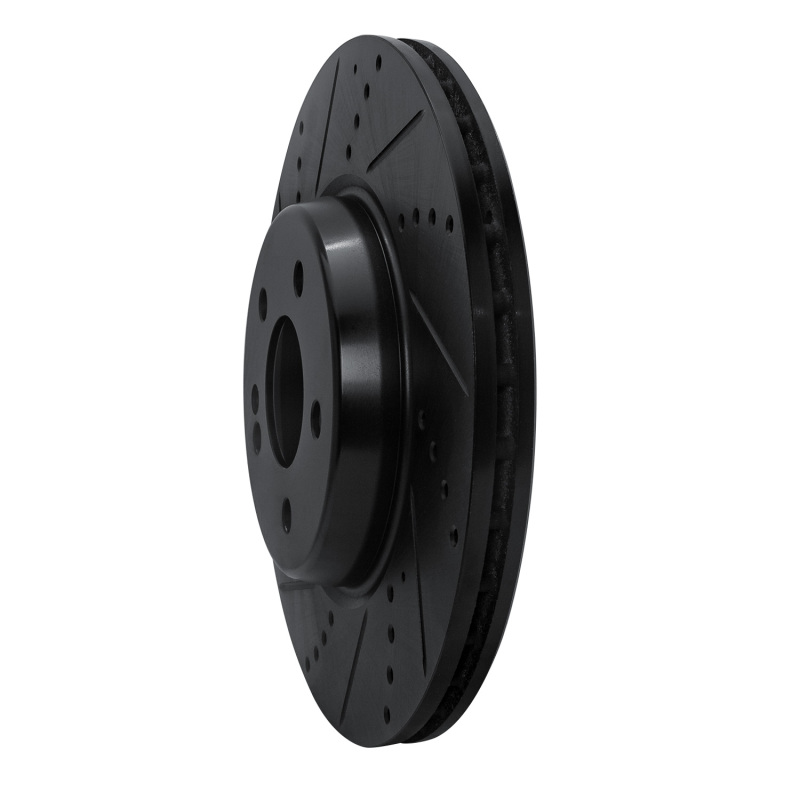 Mercedes-Benz GLC250 Brake Rotor (1) - Rear Left - R1 Concepts - Drilled & Slotted - Black - `16-`23